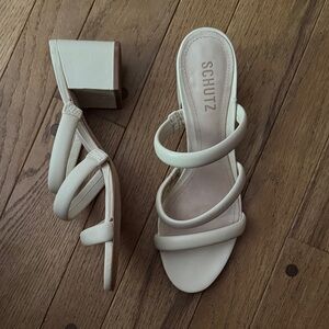 SCHUTZ Women's Ivory Strappy Heels 8.5